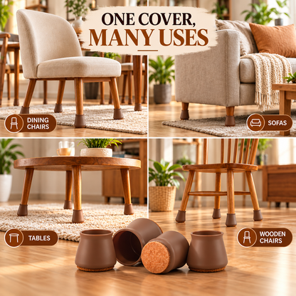 Silicone Furniture Leg Covers with Felt Base – 16 Pcs Floor Protectors