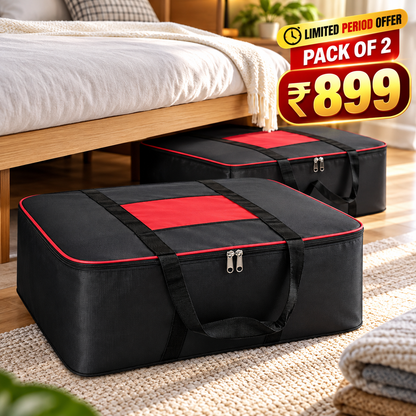 Underbed Storage Bags Pack of 2 – Large 70L Clothes, Blanket & Bedsheet Organizer