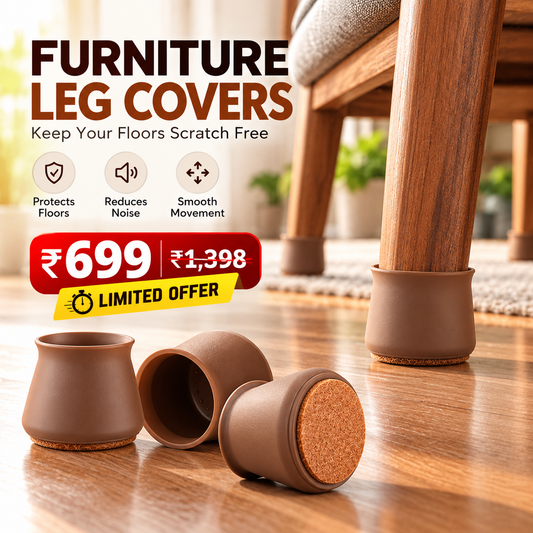Silicone Furniture Leg Covers with Felt Base – 16 Pcs Floor Protectors
